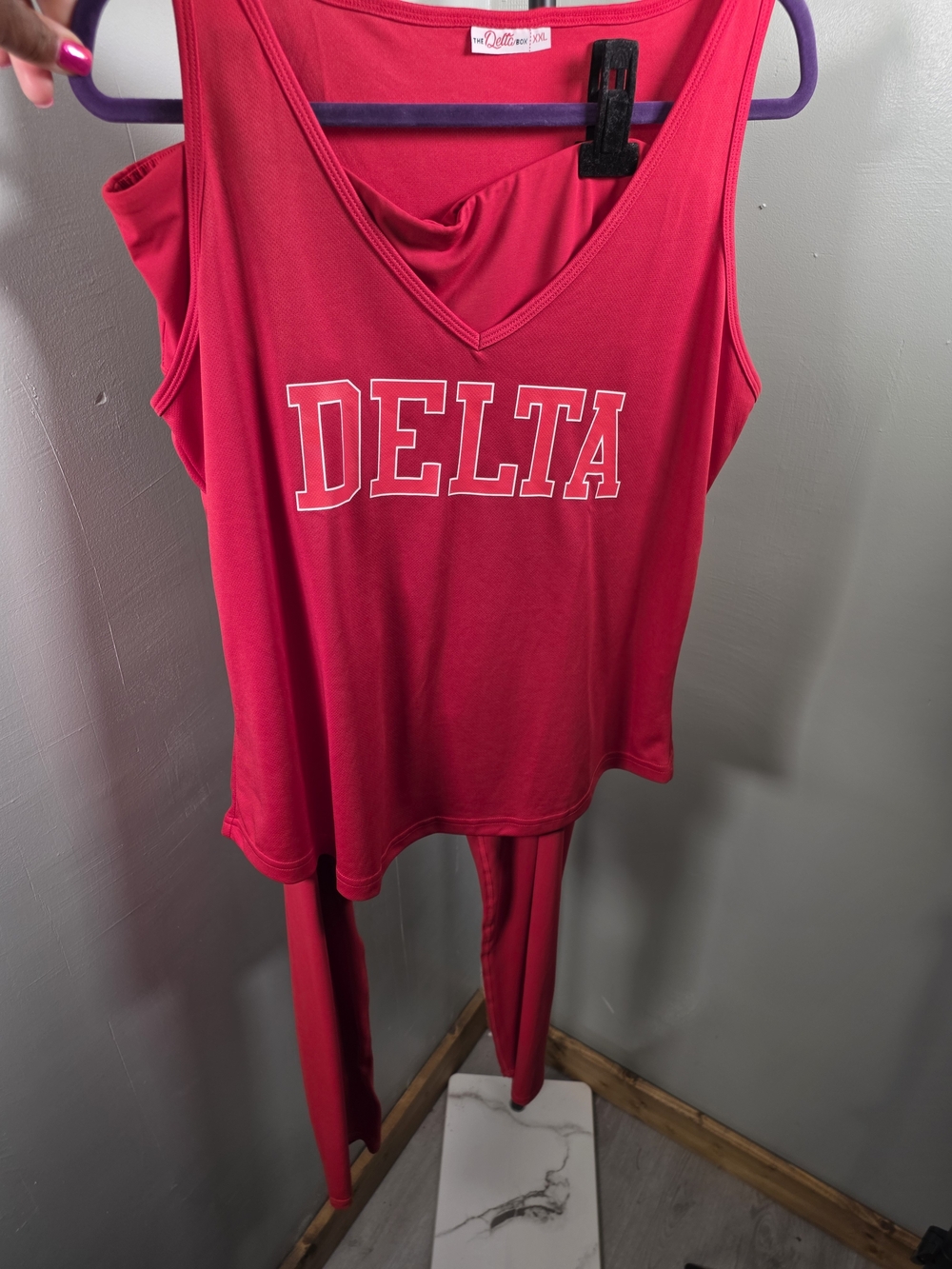 Delta Bright Red Tank and Pant Sleep Set